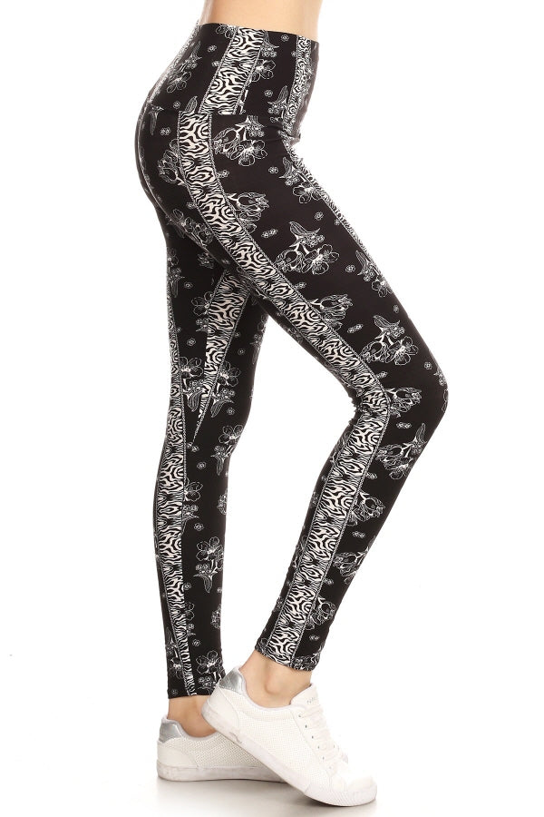 One Size Printed Leggings - Vintage