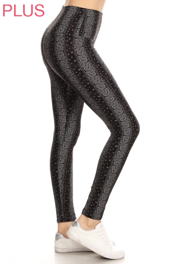 Plus Size Leggings - Multi Printed