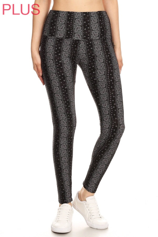 Plus Size Leggings - Multi Printed