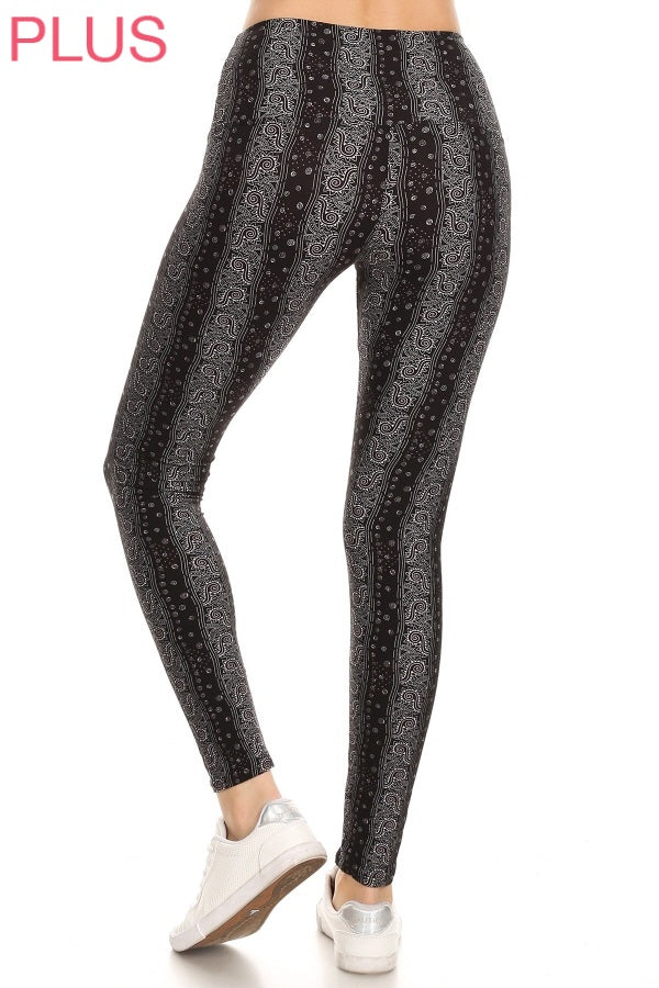 Plus Size Leggings - Multi Printed