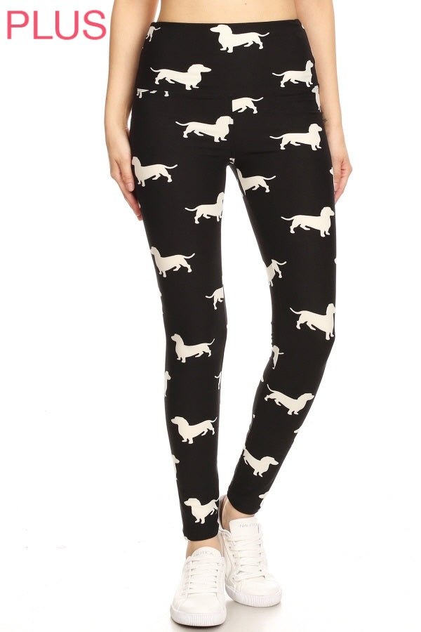 Plus Size Leggings - Dog