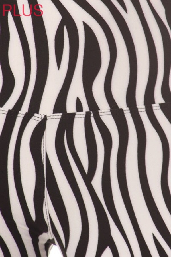 Plus Size Leggings - Zebra