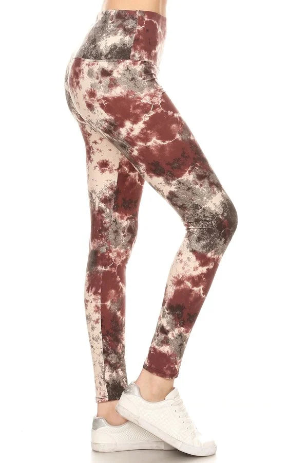 One Size Printed Leggings - Tie Dye