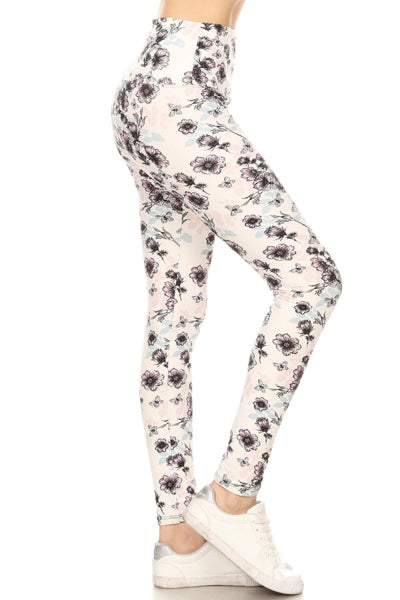 One Size Leggings-Spring flowers