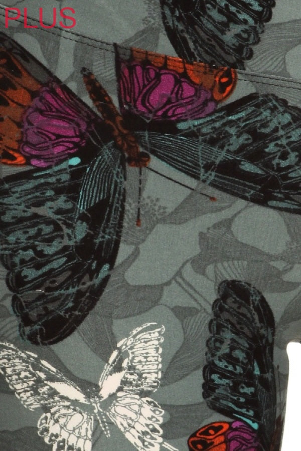 Plus Size Leggings - Butterfly