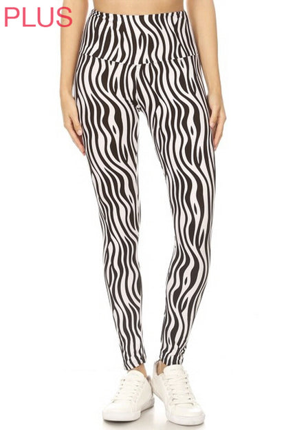 Plus Size Leggings - Zebra