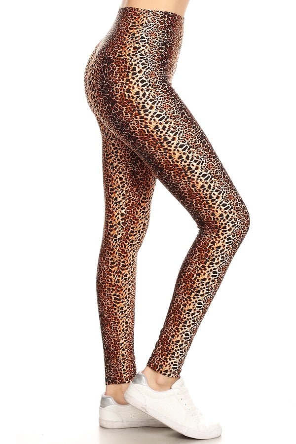One Size Printed Leggings - Leopard