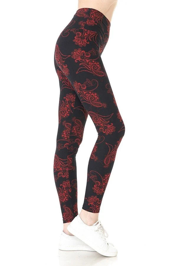 One Size Printed Leggings - Floral