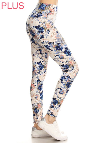 Plus Size Leggings- Flowers